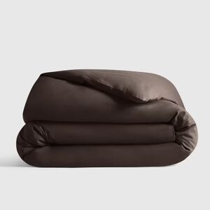 Quince Classic Organic Cotton Percale Duvet Cover - Full/Queen - Espresso